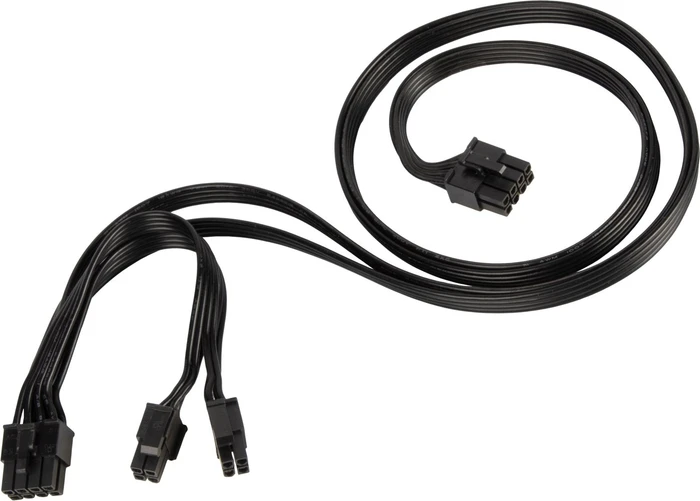 SilverStone PP13, 8-Pin EPS Stecker auf 8-Pin EPS Stecker und 4/8-Pin ATX12V Stecker, Adapterkabel, schwarz, 750mm