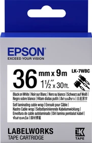 Epson LK-7WBC/LC-7WBC9 Cable Wrap Beschriftungsband, 36mm, schwarz/weiß