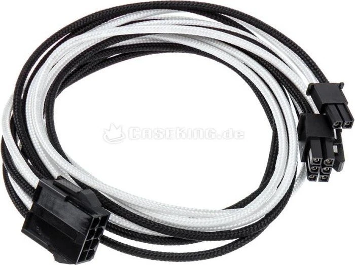 Phanteks 8-Pin PCIe Verlängerung 50cm, sleeved schwarz/weiß