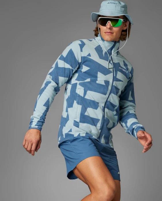 adidas Terrex Multi Printed Fleece Jacke magic grey/wonder steel (Herren)