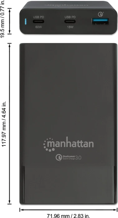 Manhattan Power Delivery-Ladestation 65W schwarz