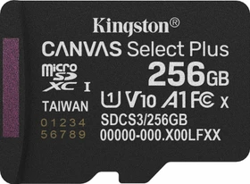 Kingston Canvas Select Plus Gen3 R150 256GB, UHS-I U1, A1, Class 10