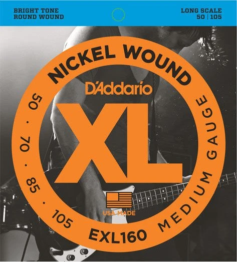 D'Addario XL Nickel Wound Bass Medium, Long Scale