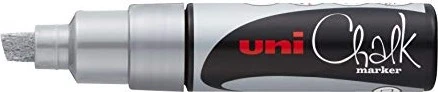Uni-Ball ChalkGlass Marker Chisel Tip PWE-8K silber