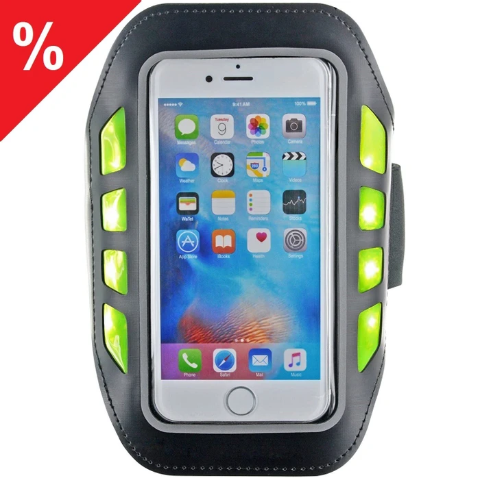 BigBen Sportarmband mit LEDs schwarz