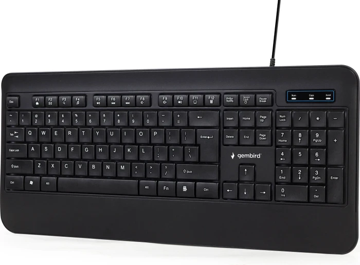 Gembird Slim Rainbow Backlight Multimedia Keyboard, schwarz, USB, US