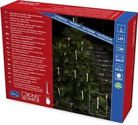 Konstsmide Christbaumkerzen Basis-Set weiß LED 10x warmweiß, 10 Stück