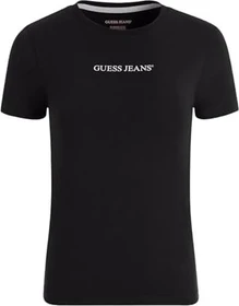 Guess Logo-Print T-Shirt kurzarm schwarz (Damen)