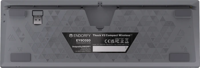 Endorfy Thock V2 Compact Wireless, PBT, grau, LEDs RGB, hot-swap, Endorfy YELLOW, USB/Bluetooth, CZ/SK