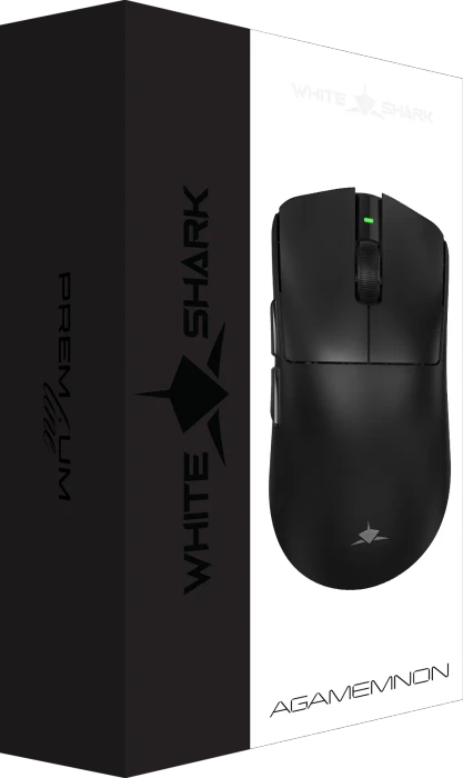 White Shark Agamemnon 8KHz Wireless Gaming Mouse, schwarz, USB/Bluetooth