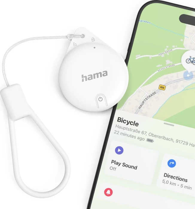 Hama Schlüsselfinder Item Finder für Apple "Wo ist"-App Bluetooth weiß