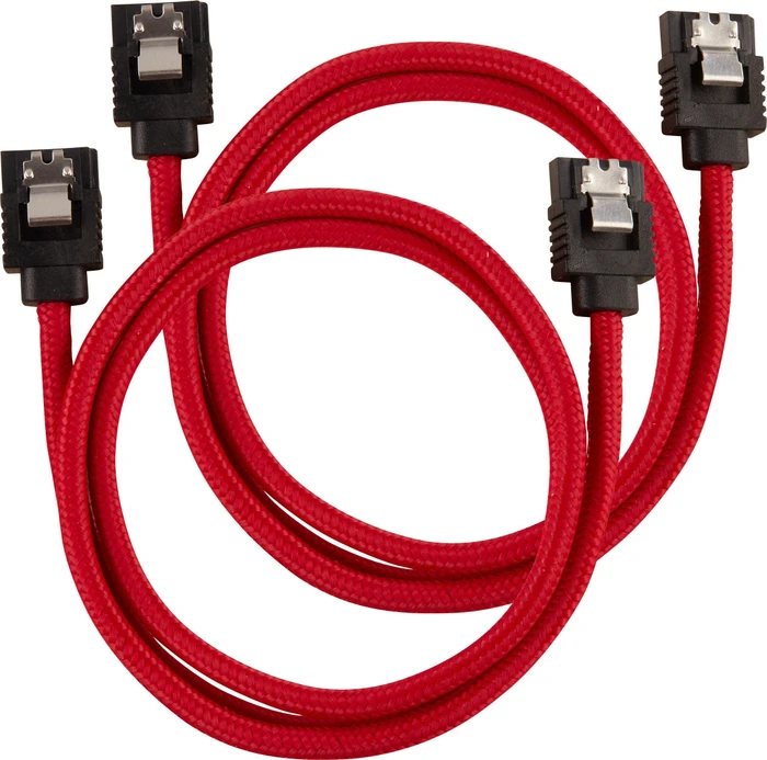 Corsair Premium Sleeved SATA 6Gb/s Kabel rot 0.6m