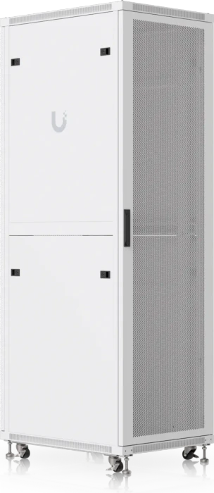 Ubiquiti 42U Rack Cabinet, 19" Rackschrank 42HE, mit Rollen, Gitternetztür, weiß, 800mm tief