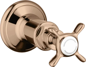 Hansgrohe AXOR Montreux Absperrventil Unterputz mit Kreuzgriff polished red gold