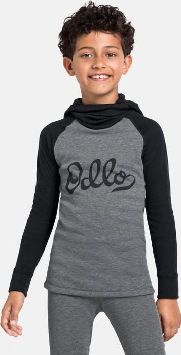 Odlo Active Warm Eco Funktionsshirt langarm black/odlo steel grey melange (Junior)
