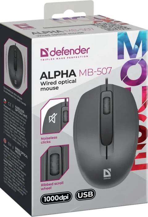 Defender Alpha MB-507 Wired Optical Mouse schwarz, USB
