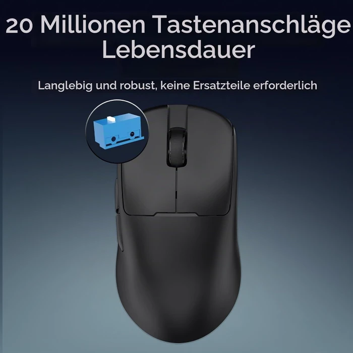 Ajazz AJ159 V2 MC Wireless Gaming Mouse mit Akku-Ladestation, schwarz, USB/Bluetooth