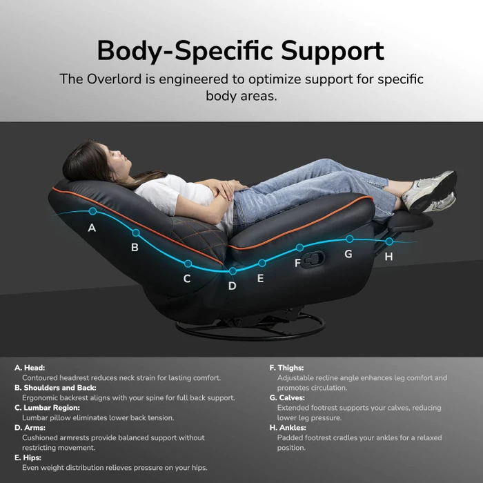 Cougar Overlord CGR-OVL-ORB Gaming-Sofa, schwarz/orange