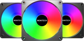 Montech GF120R V2 ARGB, schwarz, Lüftersteuerung, 120mm, 3er-Pack