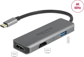 DeLOCK USB Type-C Adapter Dual zu HDMI, USB-C 3.0 [Stecker]