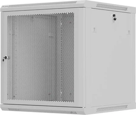 Lanberg WF01 Series 19" Wandschrank 12HE, hängend, Flatpack, Gitternetztür, IP20, RAL 7035, 600mm tief