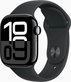 Apple Watch Series 10 (GPS) 42mm Aluminium diamantschwarz mit Sportarmband M/L schwarz