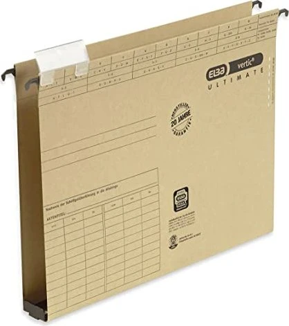 Elba vertic ultimate Hängemappe mit Kunststoffboden 3cm, A4, braun, 25er-Pack