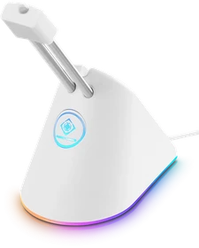 Deltaco Gaming RGB Mouse Bungee, Mauskabelhalterung, silber/weiß