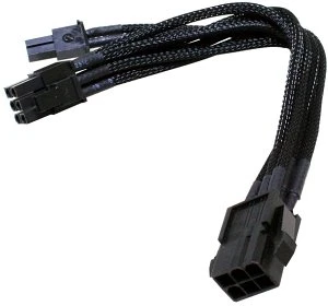 NZXT 6/8-Pin PCIe Verlängerung 25cm, sleeved schwarz