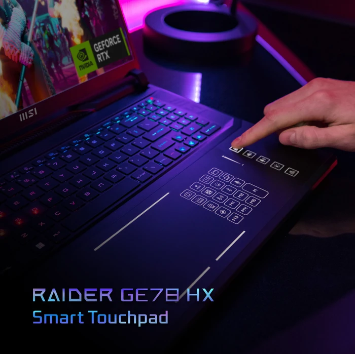 MSI Raider GE78 HX Smart Touchpad 13VG-090, Core Black, Core i9-13980HX, 32GB RAM, 2TB SSD, GeForce RTX 4070, DE