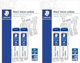 Staedtler Mars micro carbon 250 Druckbleistiftmine HB 0.7mm graphit, 2er-Pack, Blister
