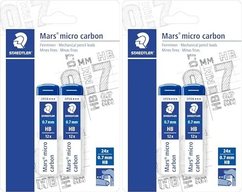 Staedtler Mars micro carbon 250 Druckbleistiftmine HB 0.7mm graphit, 2er-Pack, Blister