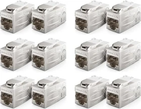 deleyCON Keystone Modul RJ-45 Modularkupplung, Cat7, 12er-Pack Kupplung