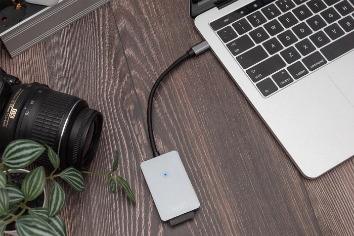 Digitus USB-C Card Reader, Dual-Slot-Cardreader, USB-C 3.0 [Stecker]