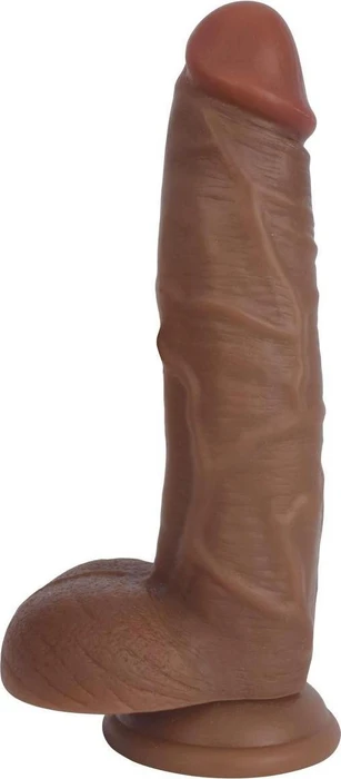 Bareskin Realistischer Dildo mit Hodensack braun