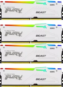 Kingston FURY Beast RGB weiß UDIMM 64GB Kit, DDR5-6000, CL40-40-40, 1RX8