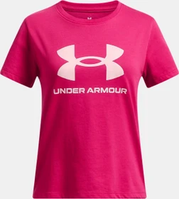 Under Armour Big Logo Funktionsshirt kurzarm shaded fuchsia/prime pink (Junior)