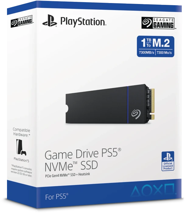 Seagate Game Drive PS5 NVMe SSD 1TB, M.2 2280 / M-Key / PCIe 4.0 x4, Kühlkörper