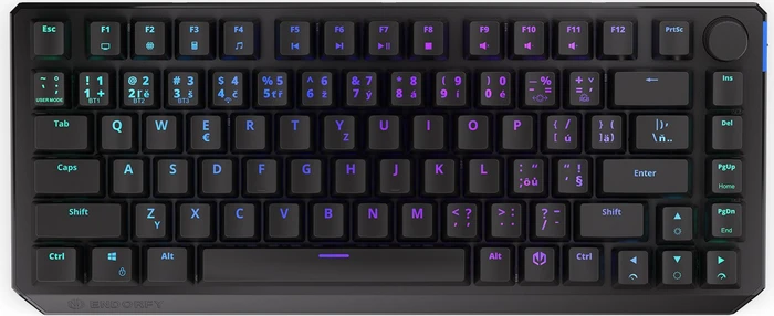 Endorfy Thock 75% Wireless, PBT, LEDs RGB, hot-swap, Black, Kailh Box BLACK, USB/Bluetooth, CZ