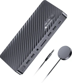 AV Access iDock B10, USB-C KVM Docking Station, 11-in1, for 1 Laptop & 1 Desktop, 8K@60Hz Dual Monitor, 2-fach KVM-Switch