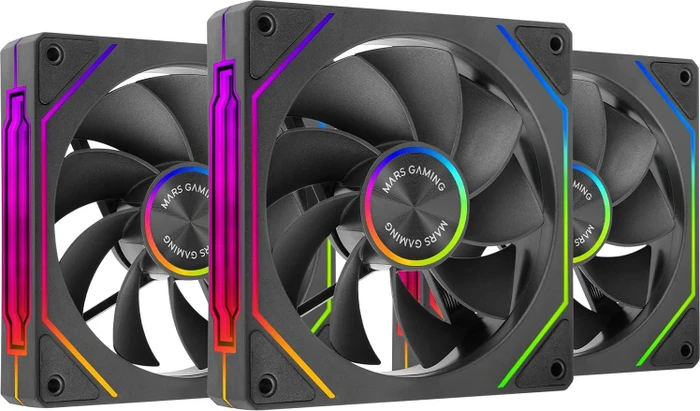 Mars Gaming MF-Linkfinity 2R Reversed Fan Kit, schwarz, 120mm, 3er-Pack