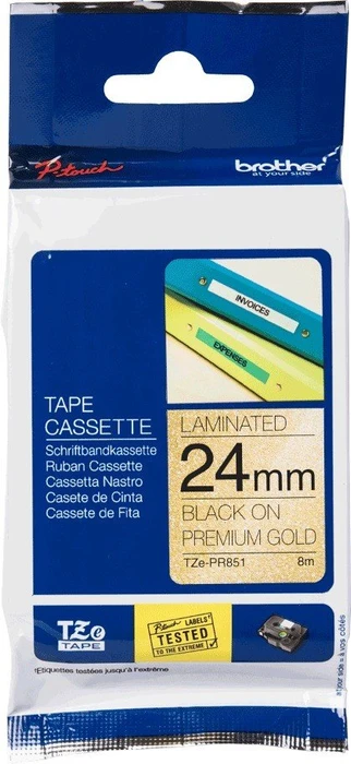 Brother TZe-PR851 Beschriftungsband, 24mm, schwarz/Glitter gold