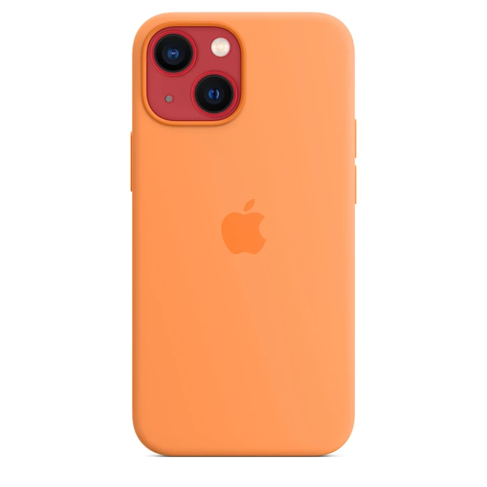Apple Silikon Case mit MagSafe für iPhone 13 Mini gelborange