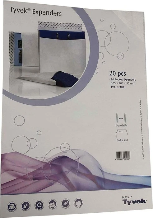 Tyvek Faltentasche 406x305x50mm weiß, 20er-Pack