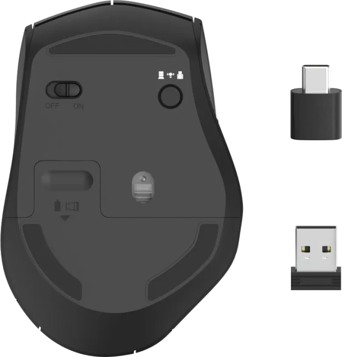 Hama MW-600 Optische Funkmaus Dual-Modus mit USB-C/USB-A schwarz, USB