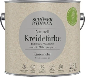 Schöner Wohnen Naturell Kreidefarbe innen küstennebel weiches graubeige, 2.5l