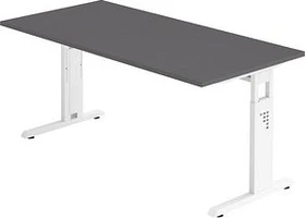 Hammerbacher Ergonomic O-Serie OS16/5/W Schreibtisch 160x80cm grau/weiß