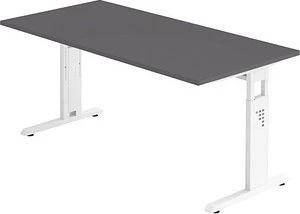 Hammerbacher Ergonomic O-Serie OS16/5/W Schreibtisch 160x80cm grau/weiß