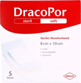 Dr. Ausbüttel DracoPor Soft steriler Wundverband weiß, 8 x 10cm, 5 Stück