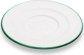 Gmundner Keramik Grüner Rand Unterteller Cappuccino Gourmet 14cm